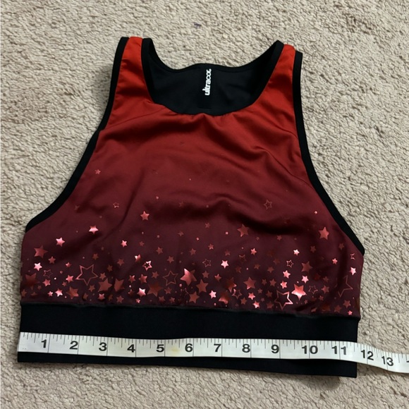 Ultracor | Altitude Celestial Sports Bra Ombré Red Orange Black Stars Sz S - Picture 5 of 6